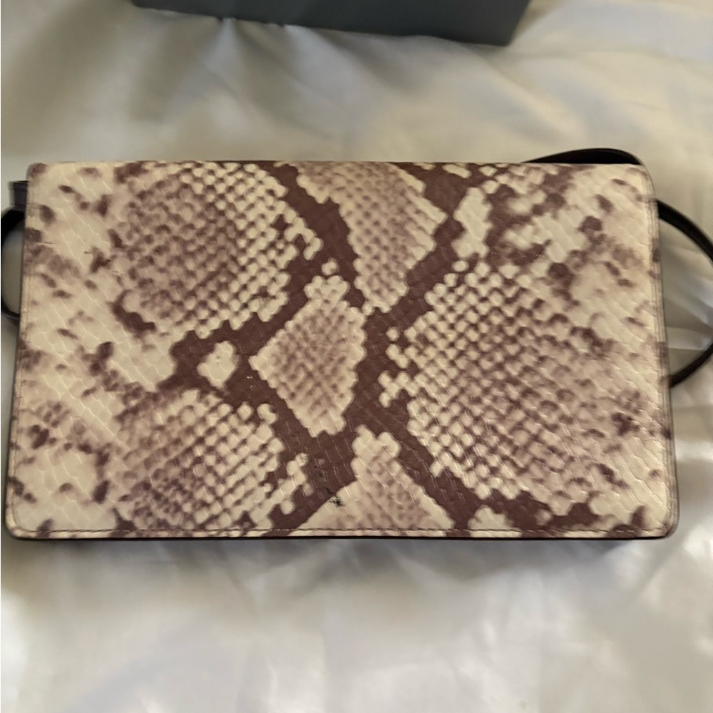 NWOT Coach Cream and Brown Snakeskin Python Embossed Leather Bag - Picture 3 of 9